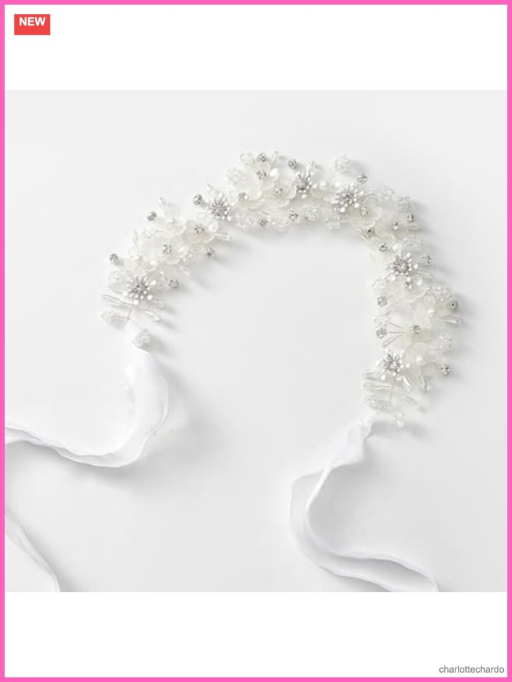 Handmade Pearl Crystal Flower Princess Headpiece Bridal Hair Accessory